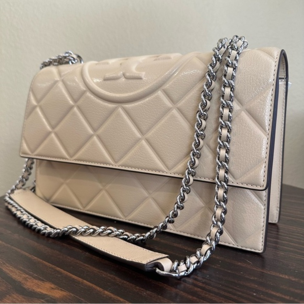 Tory Burch Fleming Convertible Leather Shoulder Bag